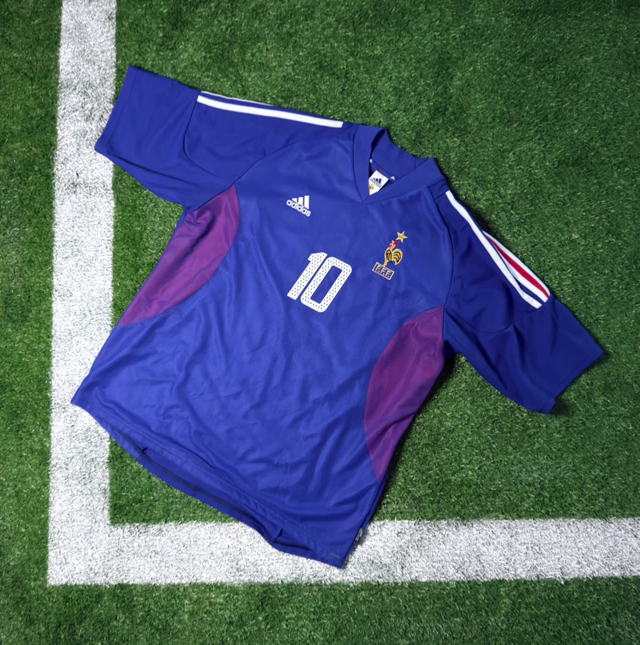 France 2002 World Cup Home Football Shirt | Adidas | Zidane #10 | Original | Size XL