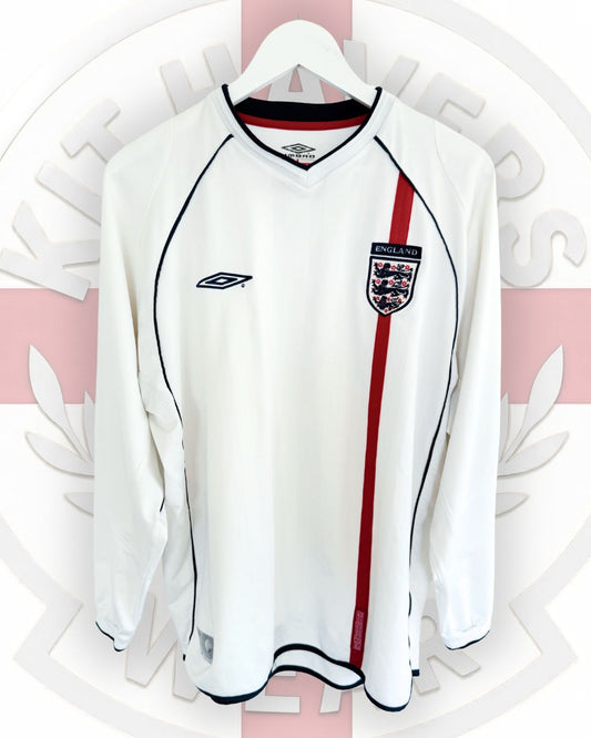 England 2002 World Cup Home Long Sleeve Football Shirt | Umbro | Vintage Original | Size XL