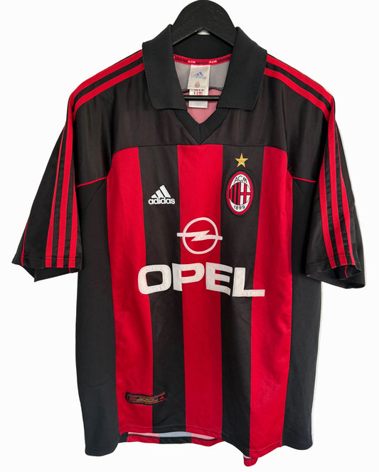 Daniele Massaro Signed | AC Milan 2000-01 Home Football Shirt | Adidas | Vintage Original | Size XL